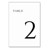 Numéro De Table Mariage minimaliste moderne (Dos)