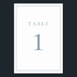 Numéro De Table Mariage minimaliste moderne bleu poussiéreux<br><div class="desc">Dusty Blue moderne, minimaliste numéro de table mariage. Entièrement personnalisable ! **VEUILLEZ NOTER : Pour commander des numéros de tableau, chaque numéro de carte doit être modifié/customisé séparément et ajouté à votre panier. Par exemple : si vous sélectionnez Qté : 20 cartes et Ajouter au panier, il sera du même...</div>