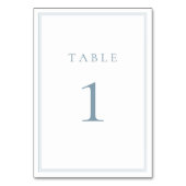 Numéro De Table Mariage minimaliste moderne bleu poussiéreux (Dos)