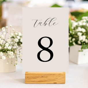 Numéro De Table Mariage minimaliste moderne noir et ivoire