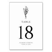 Numéro De Table Mariage minimaliste noir (Dos)
