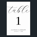 Numéro De Table Mariage minimaliste noir et blanc | Événement pers<br><div class="desc">(**VEUILLEZ NOTER : Pour commander, il vous suffit d'ajuster votre numéro de table (et votre nom/date) et d'ajouter chaque numéro à votre panier séparément. Vérifiez ensuite une fois que vous avez terminé.) Belle, élégante, moderne et minimaliste, carte numéro de table. Entièrement personnalisable avec vos noms (ou Nom de l'événement) et...</div>
