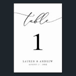 Numéro De Table Mariage minimaliste noir et blanc | Événement pers<br><div class="desc">(**VEUILLEZ NOTER : Pour commander, il vous suffit d'ajuster votre numéro de table (et votre nom/date) et d'ajouter chaque numéro à votre panier séparément. Vérifiez ensuite une fois que vous avez terminé.) Belle, élégante, moderne et minimaliste, carte numéro de table. Entièrement personnalisable avec vos noms (ou Nom de l'événement) et...</div>