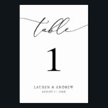 Numéro De Table Mariage minimaliste noir et blanc | Événement pers<br><div class="desc">(**VEUILLEZ NOTER : Pour commander, il vous suffit d'ajuster votre numéro de table (et votre nom/date) et d'ajouter chaque numéro à votre panier séparément. Vérifiez ensuite une fois que vous avez terminé.) Belle, élégante, moderne et minimaliste, carte numéro de table. Entièrement personnalisable avec vos noms (ou Nom de l'événement) et...</div>