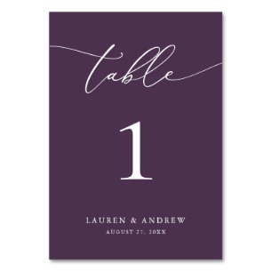 Numéro De Table Mariage minimaliste Plum violet Événement person