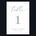 Numéro De Table Mariage minimaliste Sage Olive Green | Événement p<br><div class="desc">(**VEUILLEZ NOTER : Pour commander, il vous suffit d'ajuster votre numéro de table (et votre nom/date) et d'ajouter chaque numéro à votre panier séparément. Vérifiez ensuite une fois que vous avez terminé.) Belle, élégante, moderne et minimaliste, carte numéro de table. Entièrement personnalisable avec vos noms (ou Nom de l'événement) et...</div>