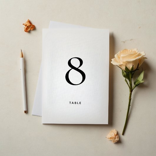 Numéro De Table Mariage minimaliste simple