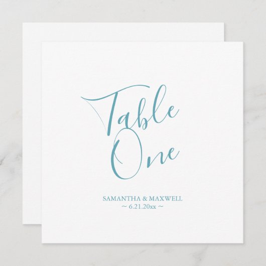 Numéro de table Mariage moderne (Devant / Derrière)