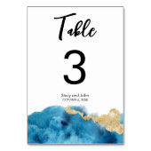 Numéro De Table Mariage Moderne à l'Ile de l'Océan à l'Aquarelle (Dos)