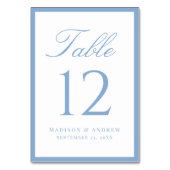Numéro De Table Mariage Moderne avec Bordure Bleue (Par défaut)