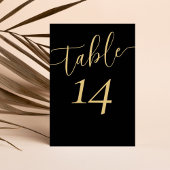 Numéro De Table Mariage moderne Black & Gold