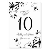 Numéro De Table Mariage moderne Black White Swils (Dos)