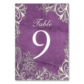Numéro De Table mariage moderne blanc tourbillons violet (Dos)