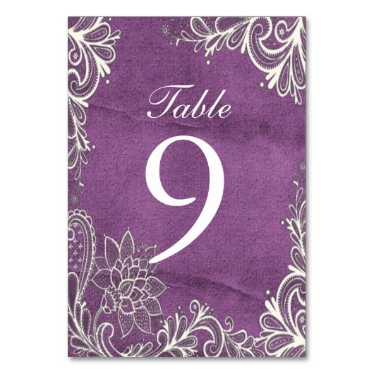 Numéro De Table mariage moderne blanc tourbillons violet (Par défaut)
