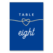 Numéro De Table Mariage Moderne Bleu (Dos)