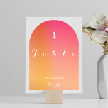 Numéro De Table Mariage moderne Boho Arch Sunset Ombre<br><div class="desc">Il s'agit d'un design moderne, sunset ombre Mariage arche boho Table Numéro de carte design. Il est en été orange et rouge soleil set ombre /dégradé couleurs et élégante typographie blanche /script. La carte est recto verso, avec le même texte à l'avant et à l'arrière, pour faciliter la recherche de...</div>