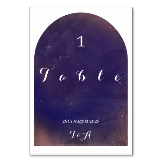 Numéro De Table Mariage moderne Boho Arch violet (Par défaut)
