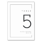 Numéro De Table Mariage moderne chic minimaliste (Dos)