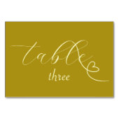 Numéro De Table Mariage moderne Colorblock | Jaune foncé (Dos)