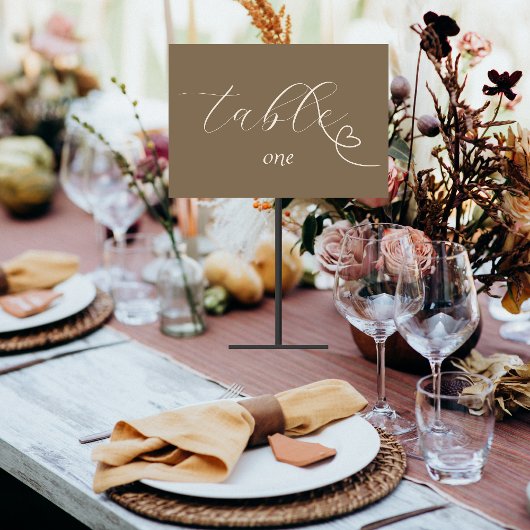 Numéro De Table Mariage moderne Colorblock | Neutre foncé