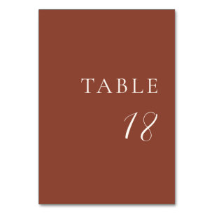 Numéro De Table Mariage Moderne Éditorial Cuivre Rustique