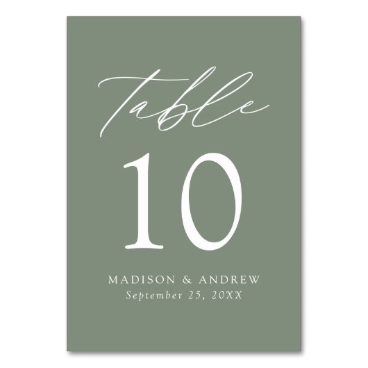 Numéro De Table Mariage moderne élégant (Dos)