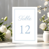 Numéro De Table Mariage moderne élégant en poudre bleu