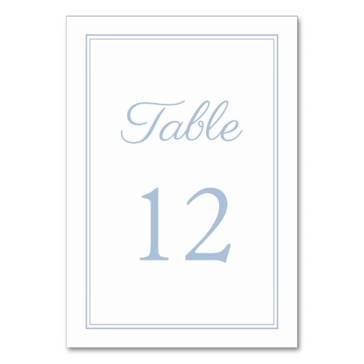 Numéro De Table Mariage moderne élégant en poudre bleu (Par défaut)