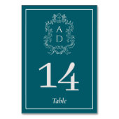 Numéro De Table Mariage Moderne Élégant Floral (Dos)