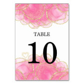 Numéro De Table Mariage moderne élégant rose et or (Par défaut)