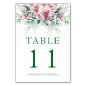 Numéro De Table Mariage Moderne Élégant Rose Vert (Par défaut)