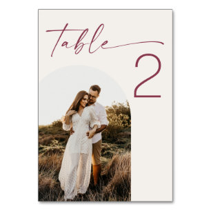 Numéro De Table Mariage Moderne en Ivoire Douce Photo en Arc Pro