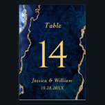 Numéro De Table Mariage moderne en marbre bleu or<br><div class="desc">Créez votre propre carte de numéro de table avec ce modèle "Modern Gold Blue Marble Agate Numéro de table de Mariage" pour correspondre à vos couleurs et à votre style mariage. Pour plus de personnalisation, cliquez sur le lien "customiser plus" et utilisez notre outil de conception pour modifier ce modèle....</div>