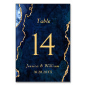 Numéro De Table Mariage moderne en marbre bleu or (Par défaut)
