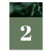 Numéro De Table Mariage moderne en marbre vert (Dos)