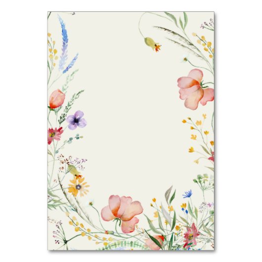 Numéro De Table Mariage moderne Fleur sauvage minimal élégant (Dos)