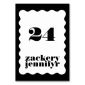 Numéro De Table Mariage moderne Gras fractionné noir blanc (Par défaut)