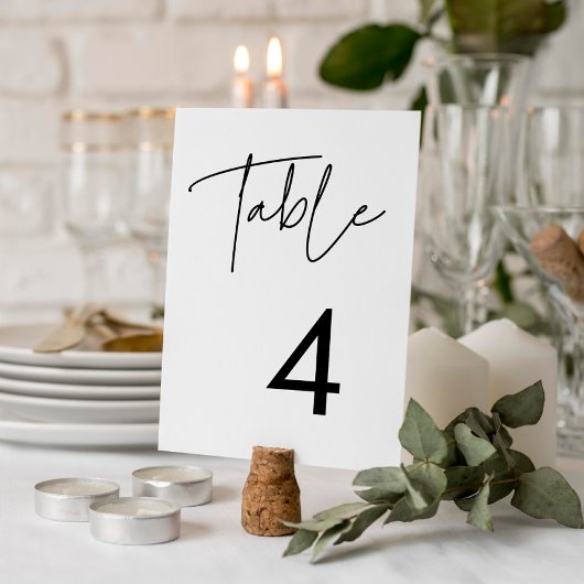 Numéro De Table Mariage moderne minimaliste