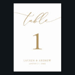 Numéro De Table Mariage moderne minimaliste d'or | Événement perso<br><div class="desc">(**VEUILLEZ NOTER : Pour commander, il vous suffit d'ajuster votre numéro de table (et votre nom/date) et d'ajouter chaque numéro à votre panier séparément. Vérifiez ensuite une fois que vous avez terminé.) Belle, élégante, moderne et minimaliste, carte numéro de table. Entièrement personnalisable avec vos noms (ou Nom de l'événement) et...</div>