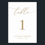 Numéro De Table Mariage moderne minimaliste d'or | Événement perso<br><div class="desc">(**VEUILLEZ NOTER : Pour commander, il vous suffit d'ajuster votre numéro de table (et votre nom/date) et d'ajouter chaque numéro à votre panier séparément. Vérifiez ensuite une fois que vous avez terminé.) Belle, élégante, moderne et minimaliste, carte numéro de table. Entièrement personnalisable avec vos noms (ou Nom de l'événement) et...</div>