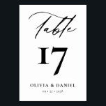 Numéro De Table Mariage moderne minimaliste noir blanc<br><div class="desc">Elevez votre décor de réception de mariage avec nos numéros minimalistes de table de Mariage moderne noir et blanc, un ajout élégant et élégant qui allie harmonieusement design contemporain et élégance intemporelle. Chaque numéro de table de cette collection est un minimaliste jeu de couleurs noir et blanc, qui offre sophistication...</div>