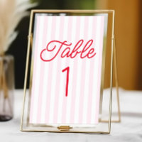 Mariage Moderne Minimaliste Rayures Rouges Roses