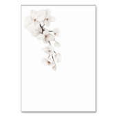 Numéro De Table Mariage moderne Orchidées Noires et Blanches (Dos)
