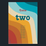 Numéro De Table Mariage moderne Retro 70 coloré Rainbow Waves<br><div class="desc">Un magnifique design d'ondes abstraites rétro rétro coloré des années 70. Un numéro de table minimaliste mariage avec motifs super et palette de couleurs rétro. Des invitations de mariage et d'autres articles de papeterie sont également disponibles. Customisez le numéro et achetez chaque numéro de table individuellement en fonction du nombre...</div>