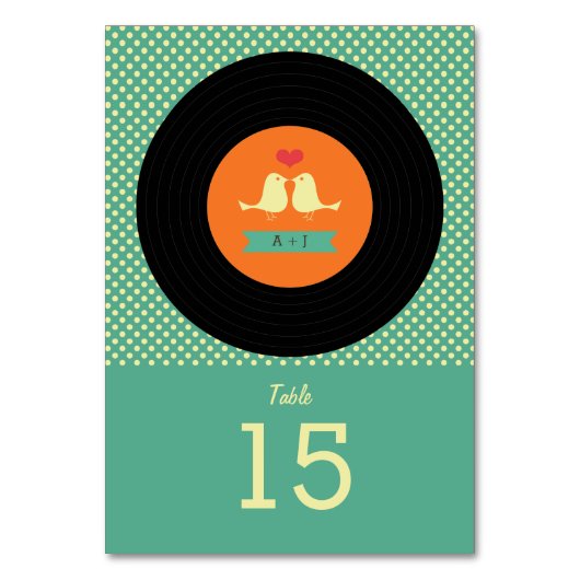 Numéro De Table Mariage moderne Retro Vinyl Record (Par défaut)