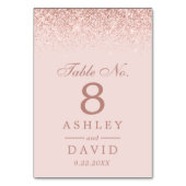 Numéro De Table Mariage Moderne Rose Gold Confetti Rose Clair (Par défaut)