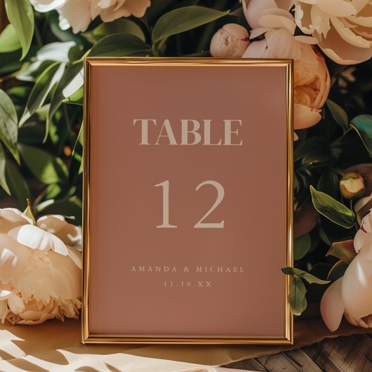Numéro De Table Mariage moderne rose pâle