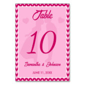 Numéro De Table Mariage Moderne Rose Pâle à Chevron (Dos)