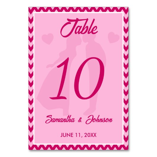 Numéro De Table Mariage Moderne Rose Pâle à Chevron (Par défaut)