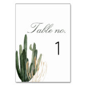 Numéro De Table Mariage moderne Saguaro Cactus (Dos)